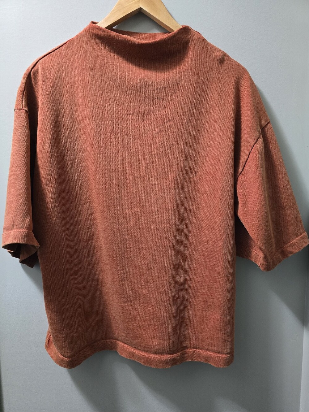 Zara Short Sleeve Tee in Terracotta Rust Relaxed Fit Size Small